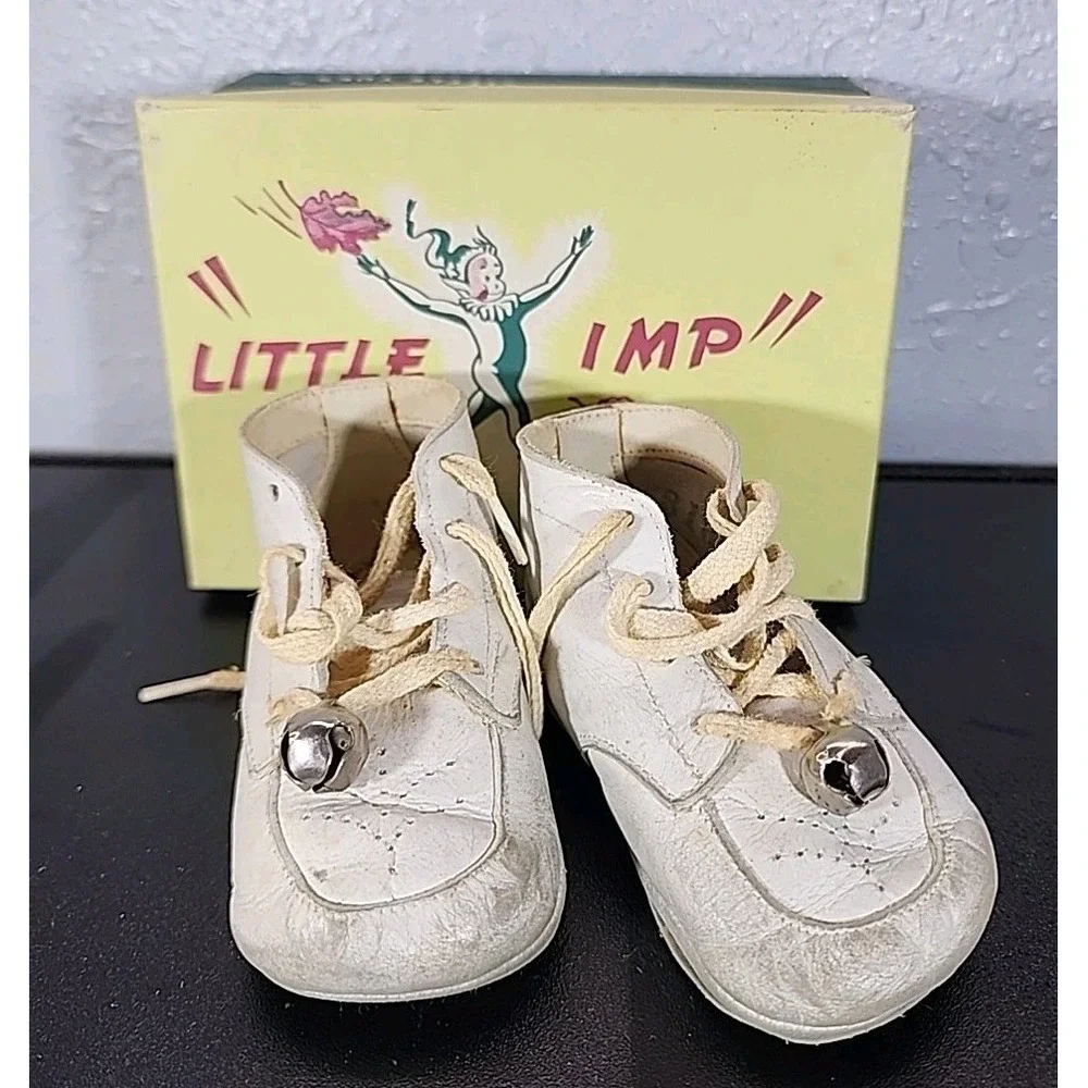 Vintage Little Imp Baby Shoes With Original Box 1947(Printed On‎ Box)